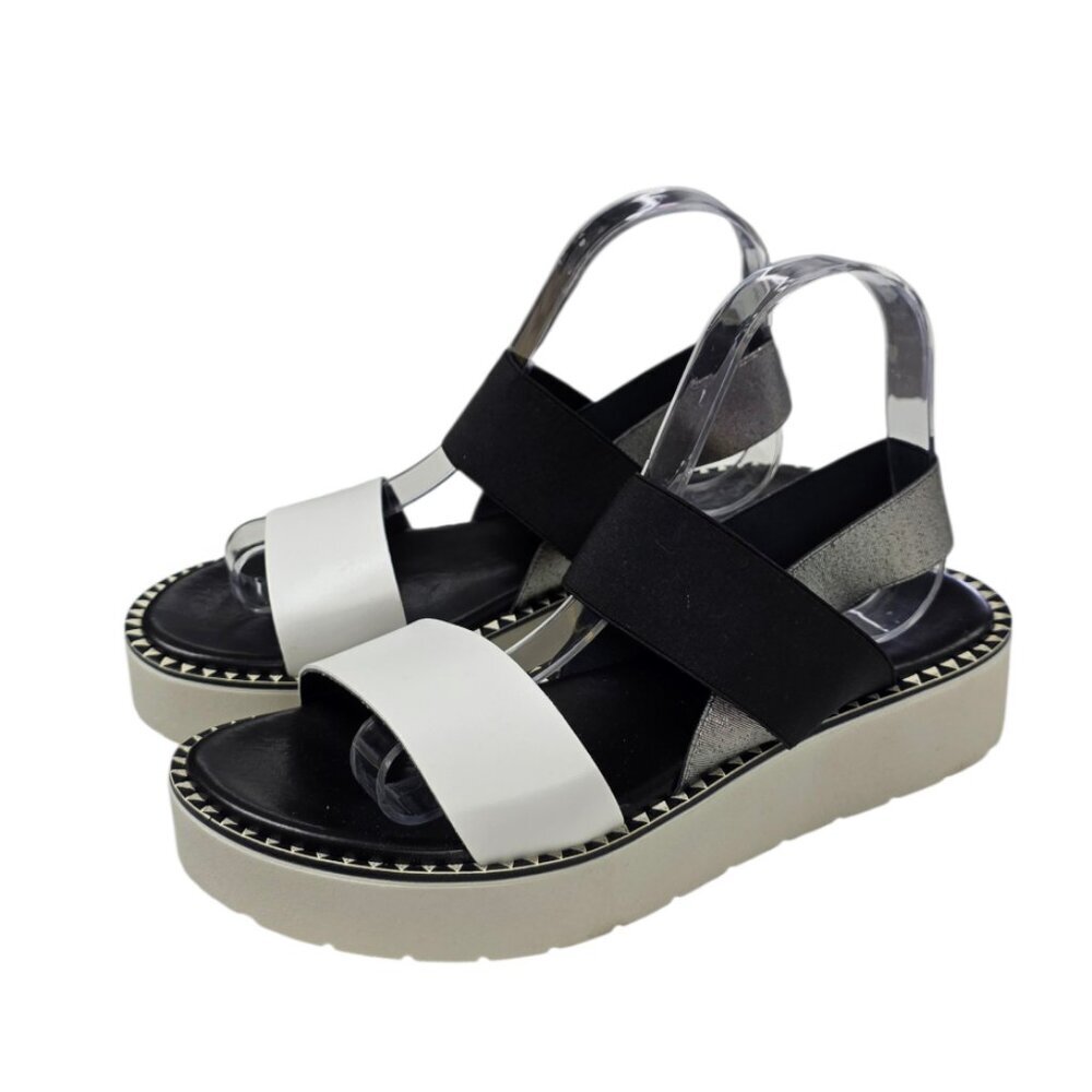 Ron White Rapisardi Slingback Sandals, Open Toe, Silver, White, Size 41/10